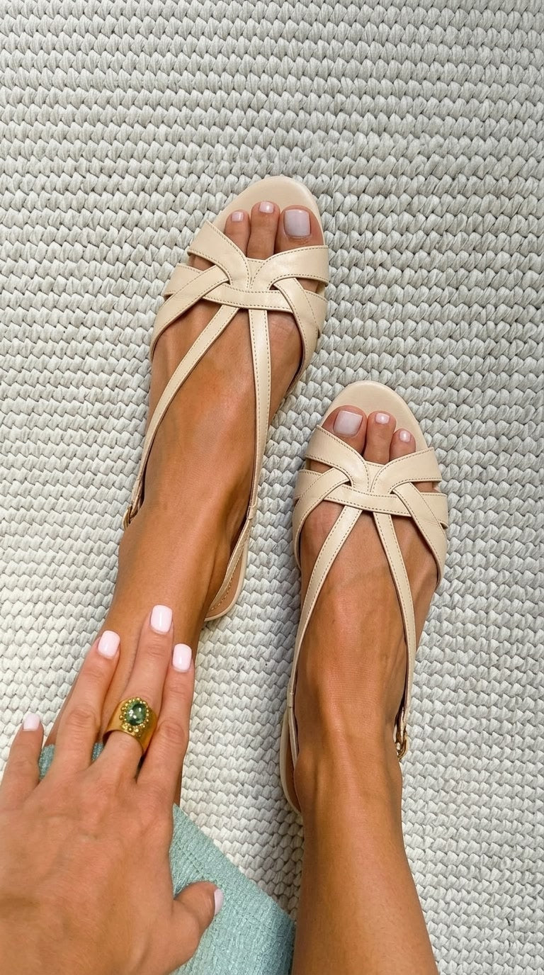 Hedvig – Slingback-sandal med korsade remmar