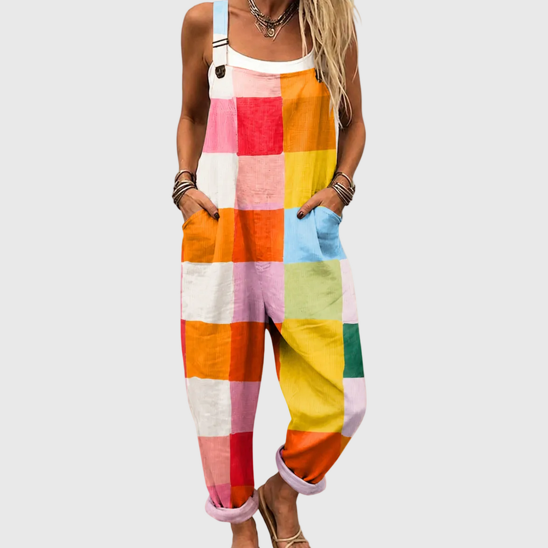 Ester – Ledig jumpsuit med rutmönster