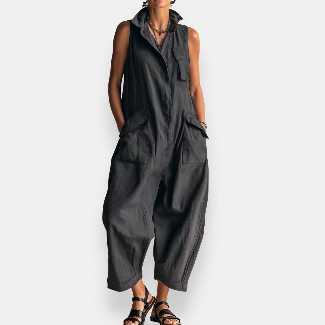 Emelie – Ärmlös jumpsuit med cargofickor