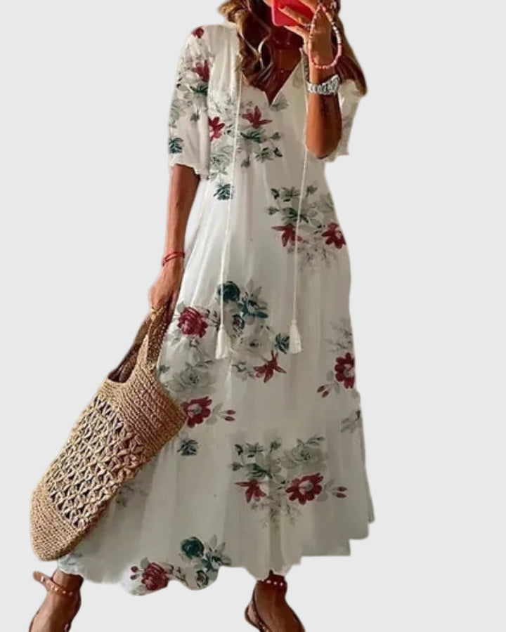 Signe – Boho vintage sommarmaxiklänning