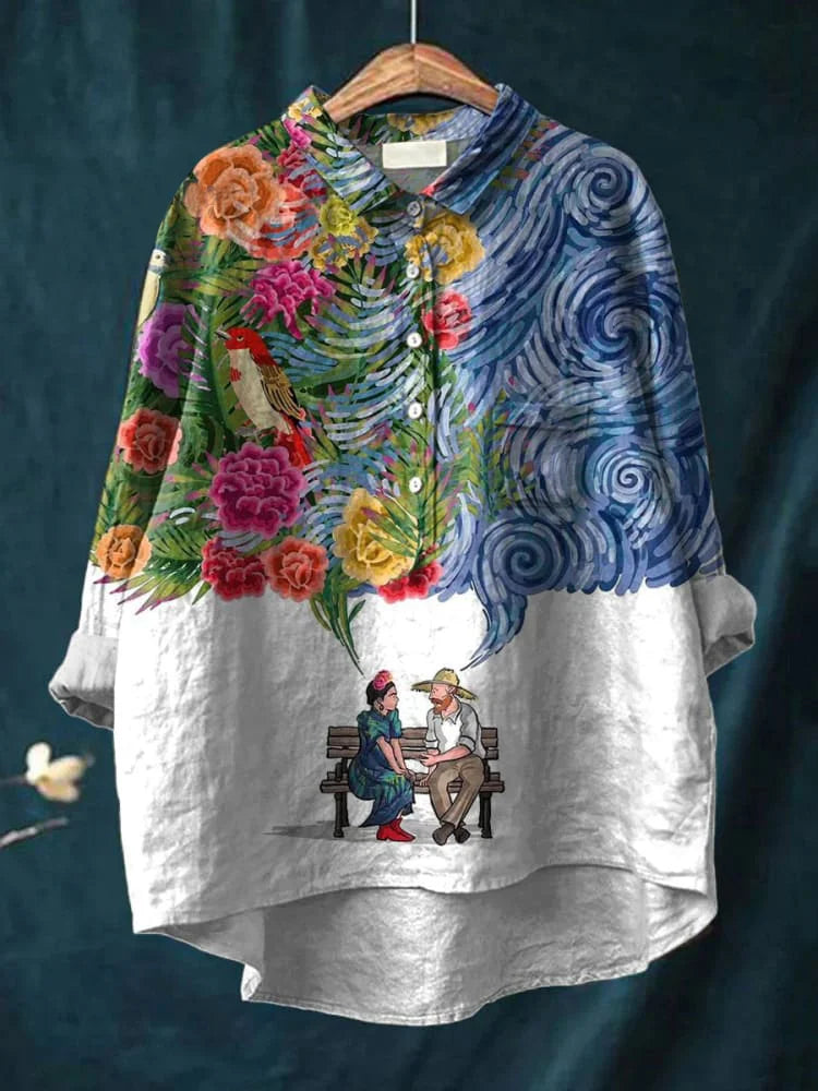 Judit – T-shirt med illustrerat djurtryck