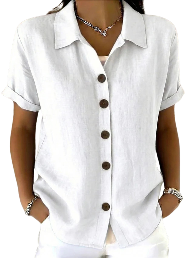 Kristina – Avslappnad skjorta med korta ärmar