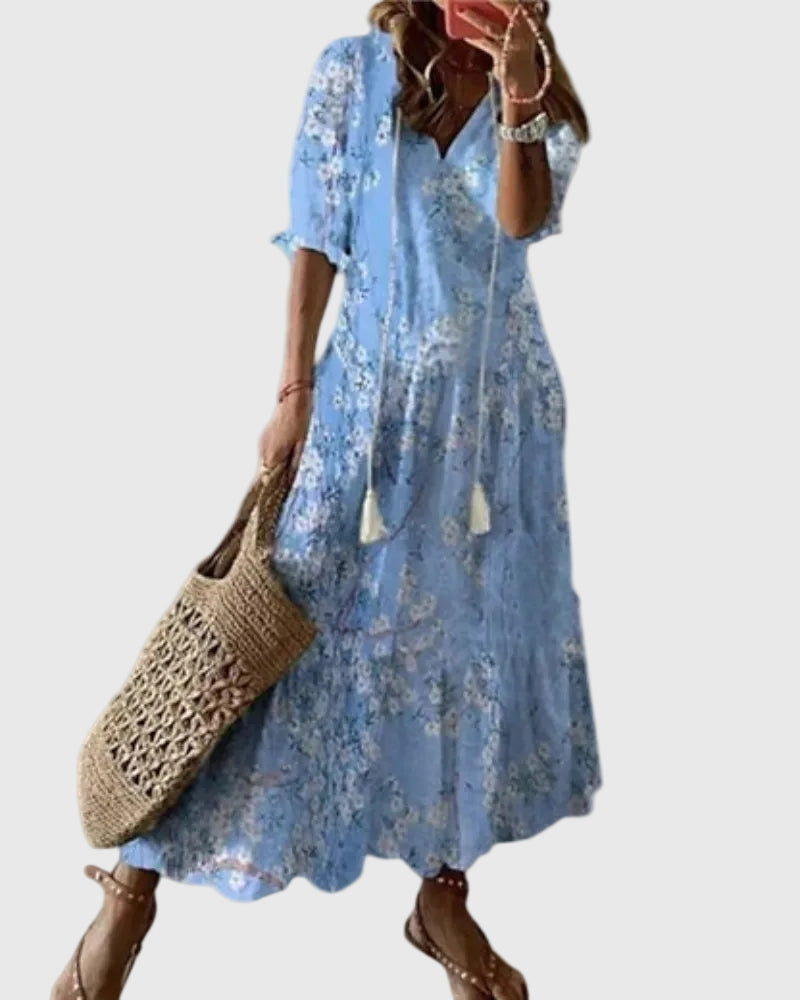 Signe – Boho vintage sommarmaxiklänning