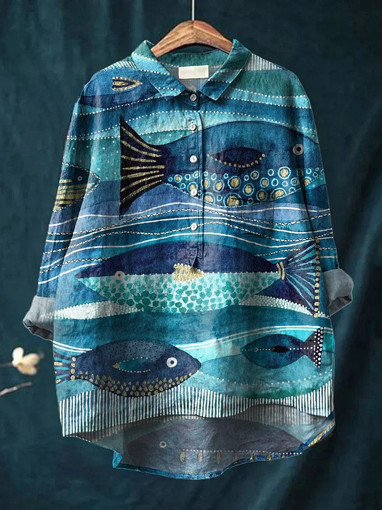 Judit – T-shirt med illustrerat djurtryck