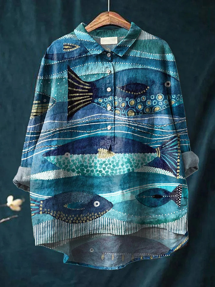 Judit – T-shirt med illustrerat djurtryck