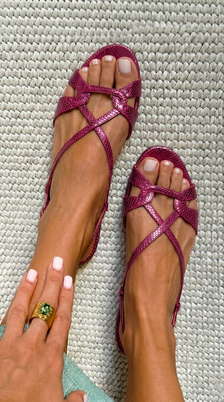 Lena – Platta sandaler med strappy design