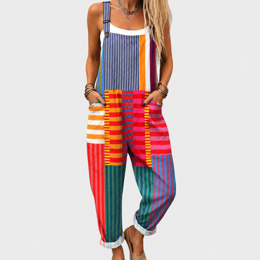 Harriet – Avslappnad jumpsuit med grafiskt mönster