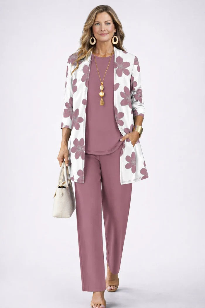 Josefin – Elegant tredelat set med bladmönster