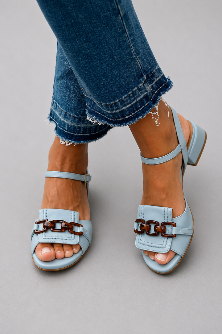 Florence – Sandaler med dekorativt kedjedetalj
