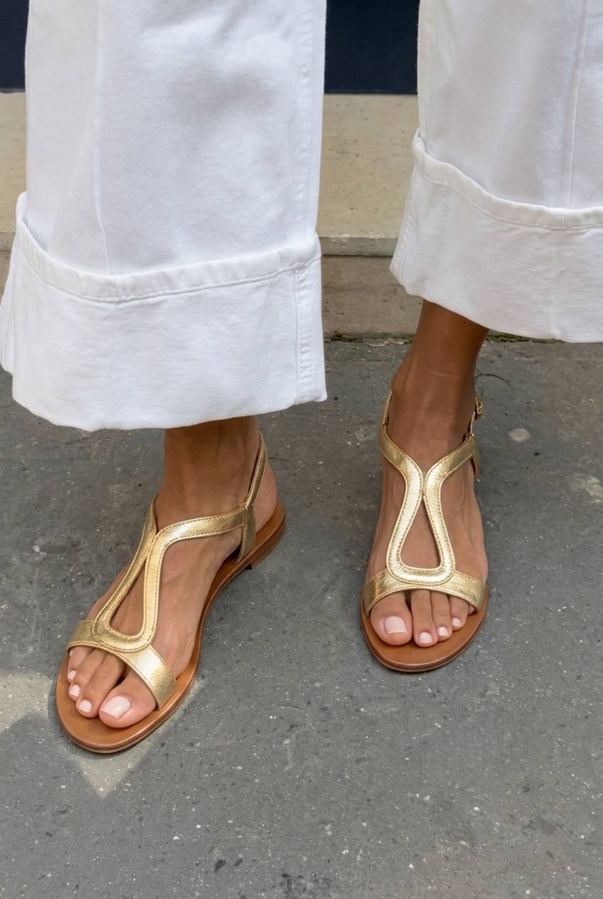 Inger – Platta slingback-sandaler med cut-out