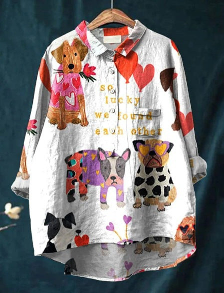 Judit – T-shirt med illustrerat djurtryck