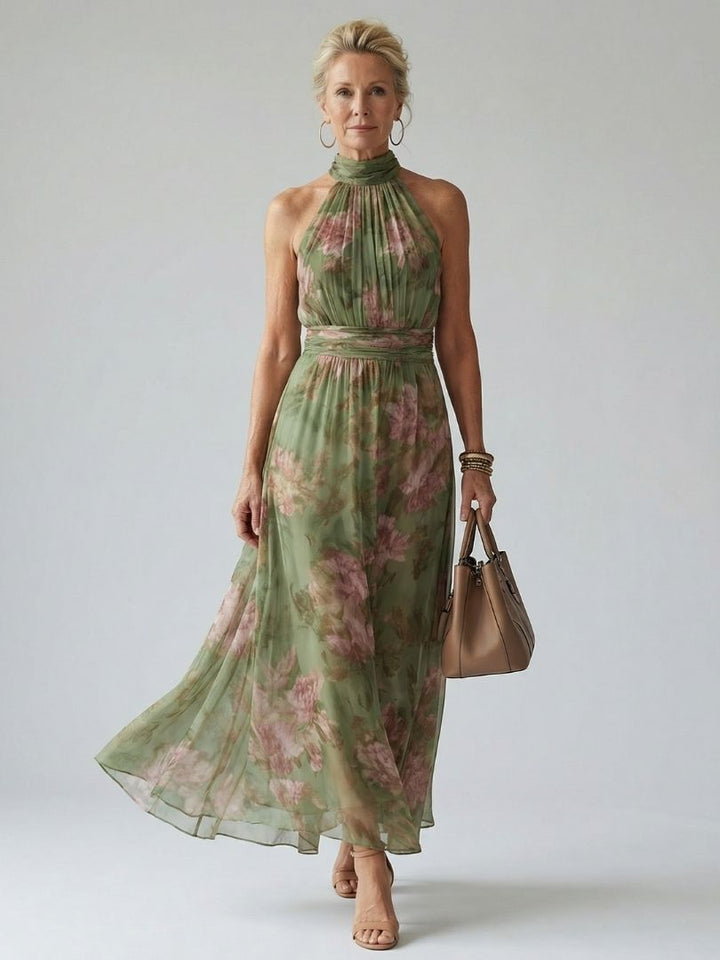 Linnea – Samlad halter midi-klänning
