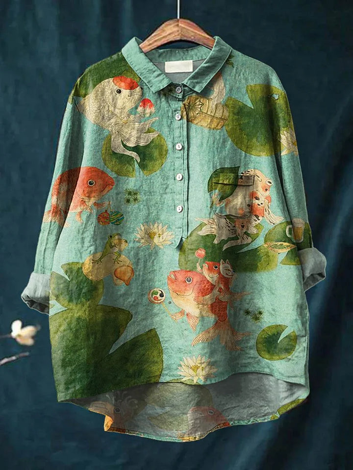 Judit – T-shirt med illustrerat djurtryck