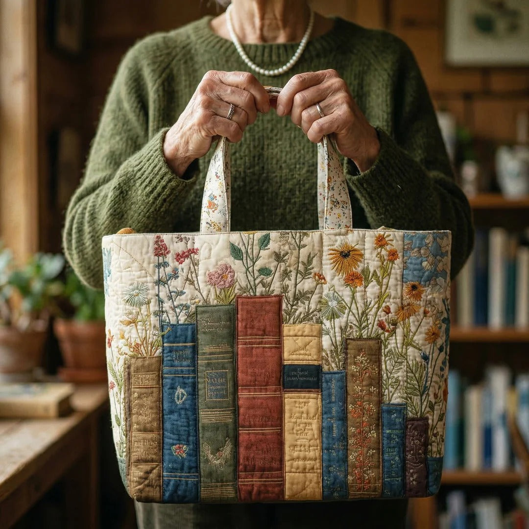 Sonja – Quiltad toteväska med botaniskt motiv